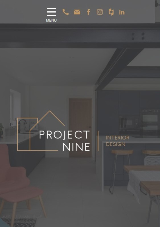 Mobile version of the Project Nine website